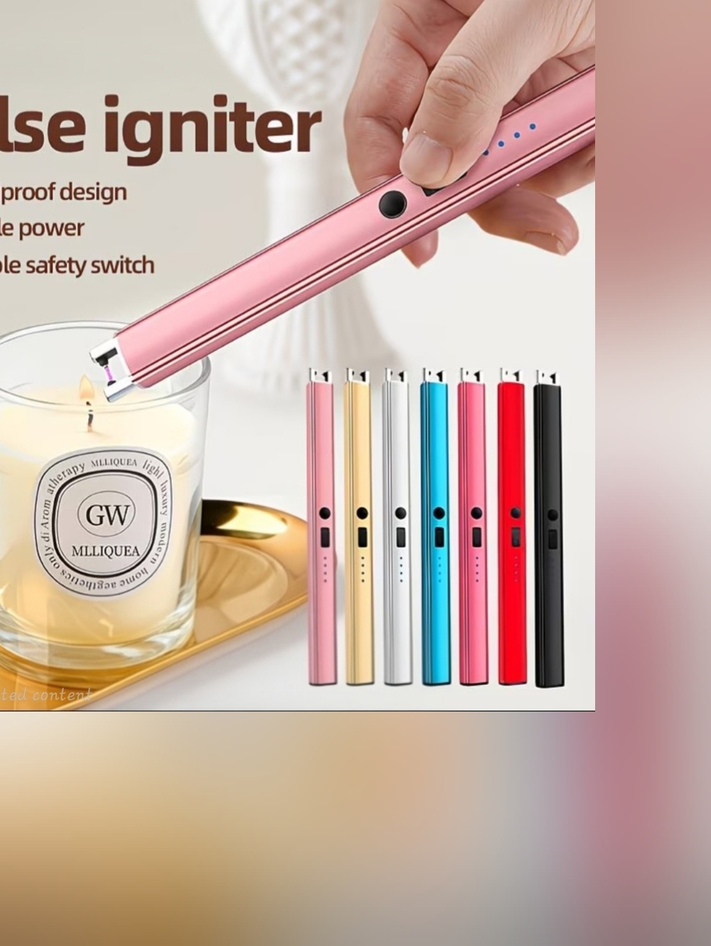 Slim Metallic Rechargeable Arc Lighters - Individually Packaged Black or Gold - Picture 3 of 5